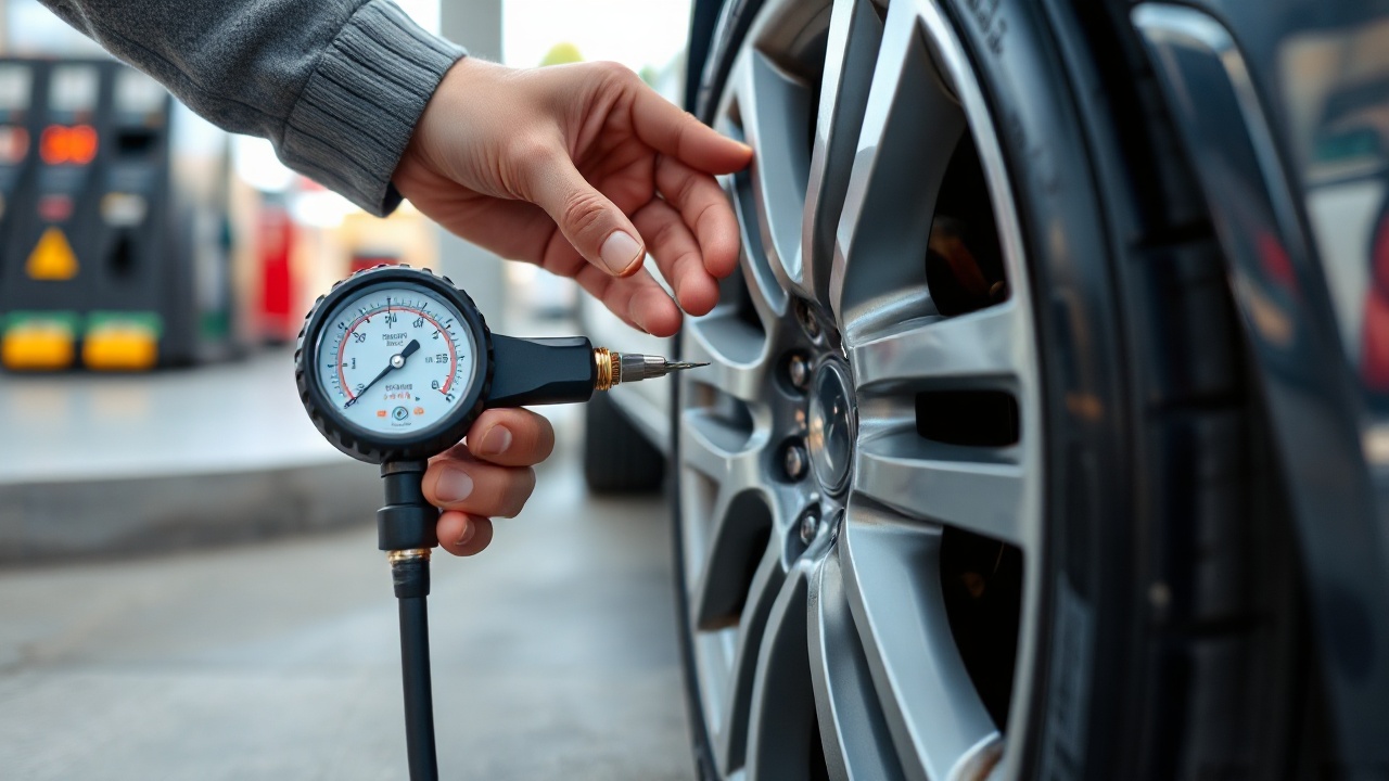 Reifendruck prüfen mit Manometer